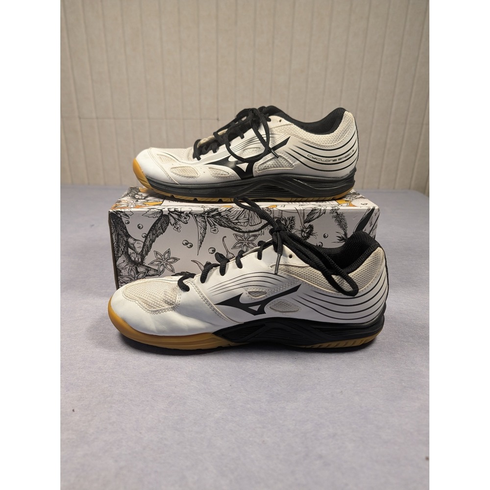 Mizuno Cyclone Speed 3 Shoes Women 9 White Black Volleyball Sneakers Excellent